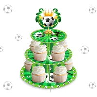 3 tiers sports football soccer birthday party diy cupcake display stand cake decors game carnival party cake decorating supplies