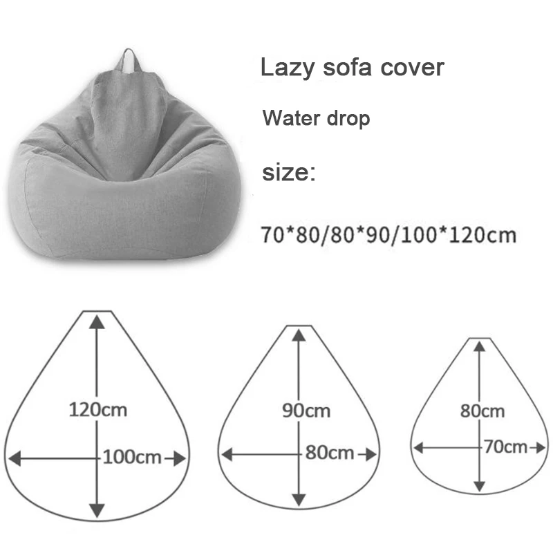Большие/маленькие чехлы для диванов Lazy BeanBag стулья без наполнителя из льняной