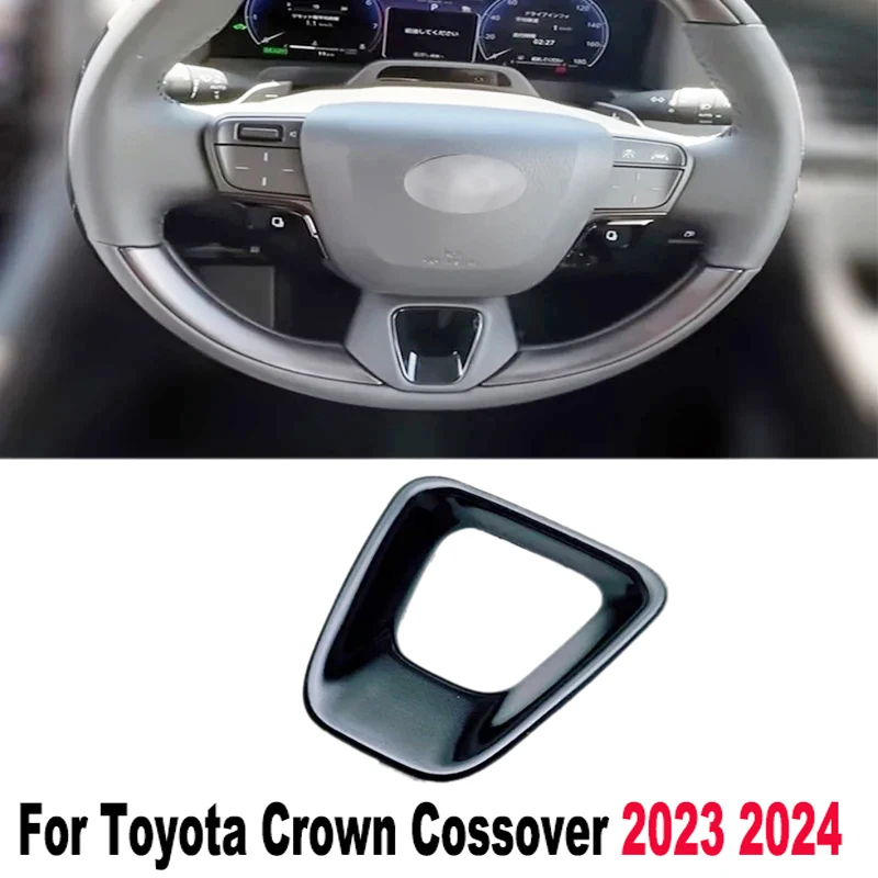 Чехол на рулевое колесо для Toyota Crown cosработу 2023 2024 ABS черного цвета отделка