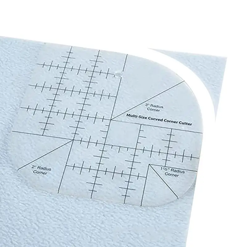 

Curved Corner Cutter Quilt Ruler Acrylic Sewing Ruler With Round Edge 45-Degree And 90-Degree Markers Patchwork Tools For DIY
