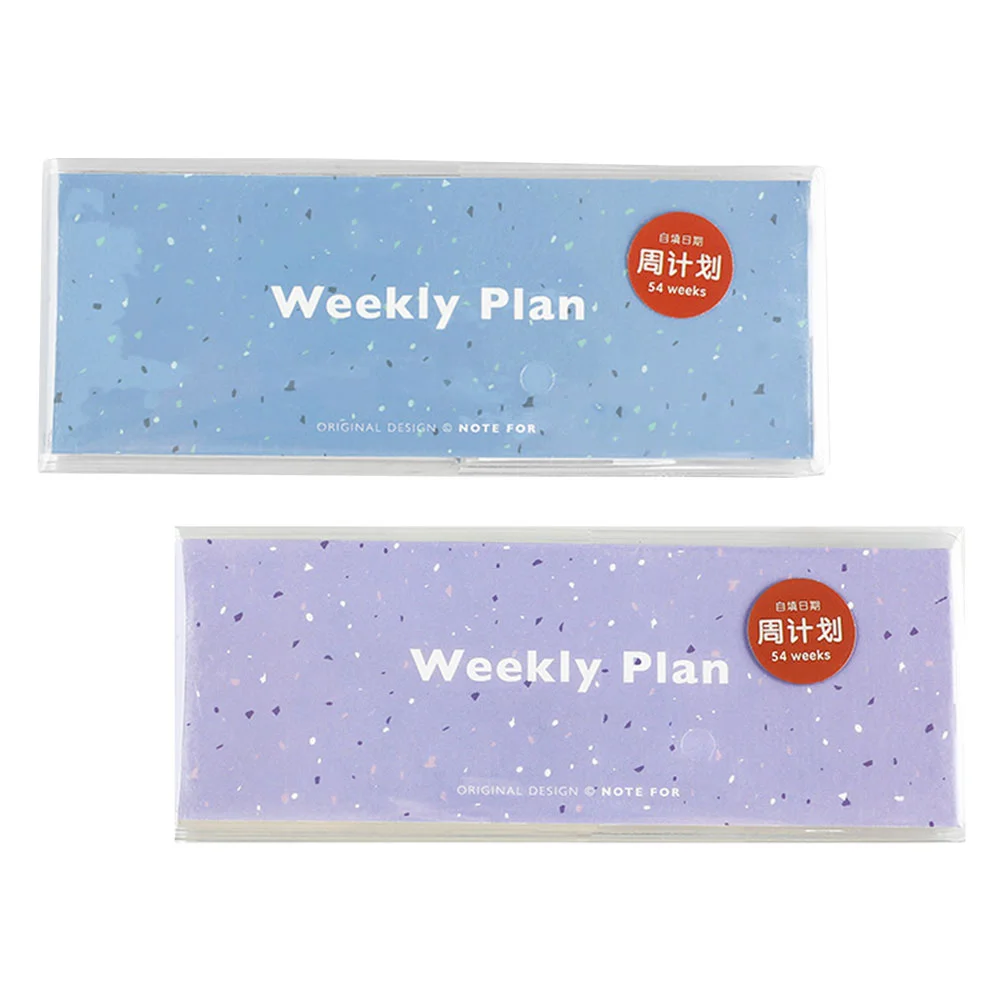 

2pcs Weekly Plan Handbook Pocket Note Pads Horizontal Version Notepads (Assorted Color)