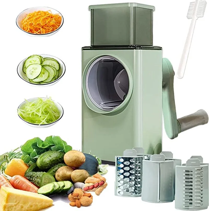 

Upgraded Hand Vegetable Cutter Rotary Grater Round Mandoline Slicer for Kitchen with Handle for Vegetables, Potatoes