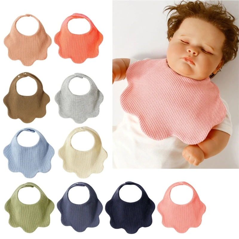

Newborn Bibs Absorbent Baby Feeding Teething Bibs Soft Burp Cloths for Babies Layer Burp Cloth Button Bib 360° for Baby