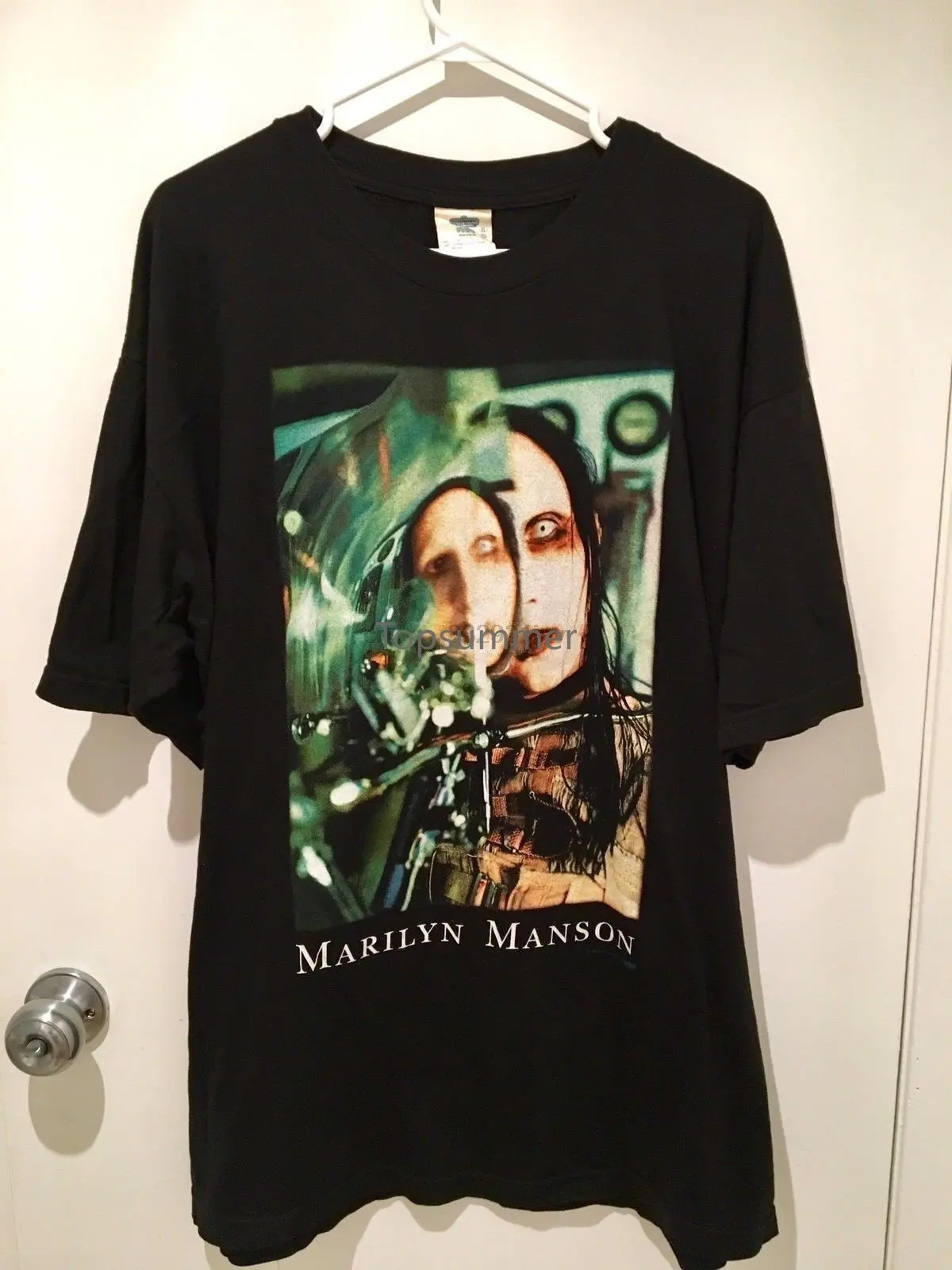 

Vintage 1997 Marilyn Manson Beautiful People T Shirt Very Rare Hot Sale Sleeves Boy Cotton Men T-Shirt Top Tee