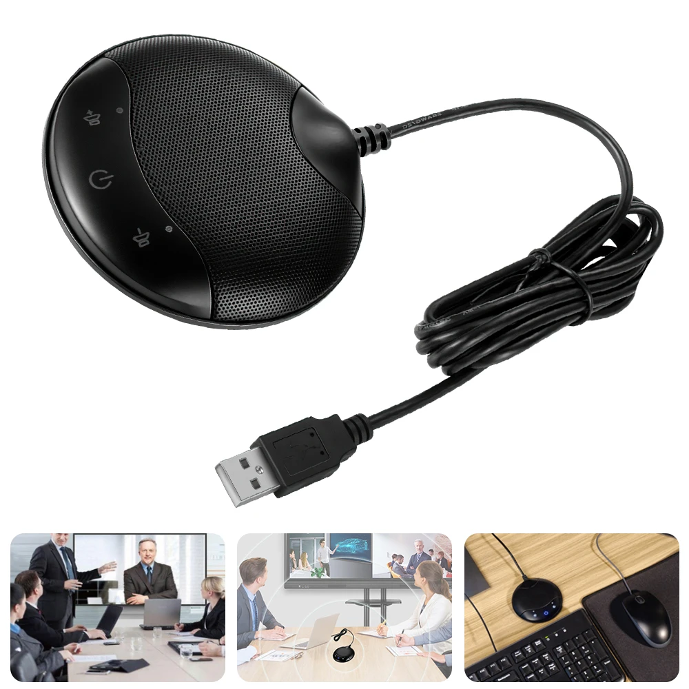 

USB Wired Condenser Microphone Conference Microphone Intelligent Noise Reduction Portable PC Mic for Office Game Video Chat