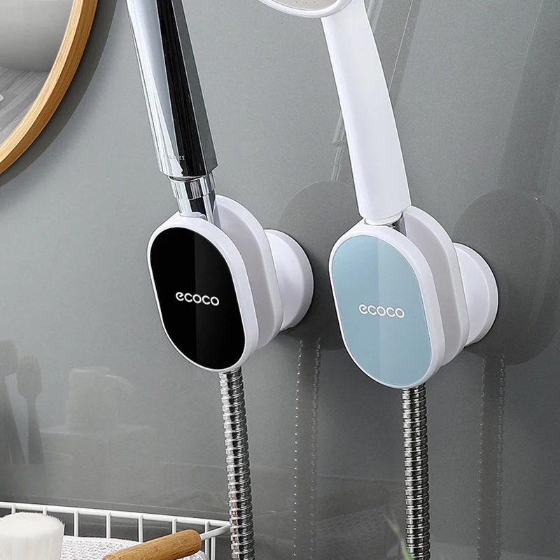 

360° Universal Shower Head Holder Wall-mounted Bracket No Drill Support Hanging Adjustable Shower Stand Bathroom Accessories