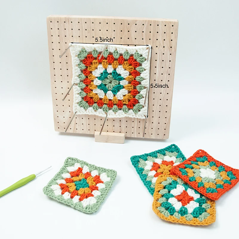 

Wood Crochet Blocking Board Kit With Stainless Steel Rod Pins For Knitting Granny Squares Crochet Board Crafting Lovers Gifts