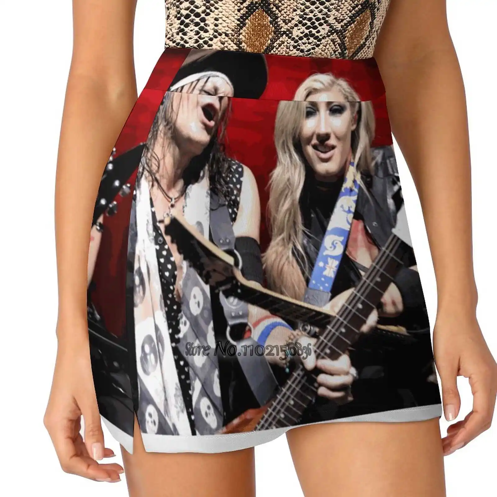 Nita Strauss V Ryan Roxie Women Sports Lining Skirt Tennis Dance Fitness Short Printed Skirts Hurricane Nita Ryan Roxie Alice