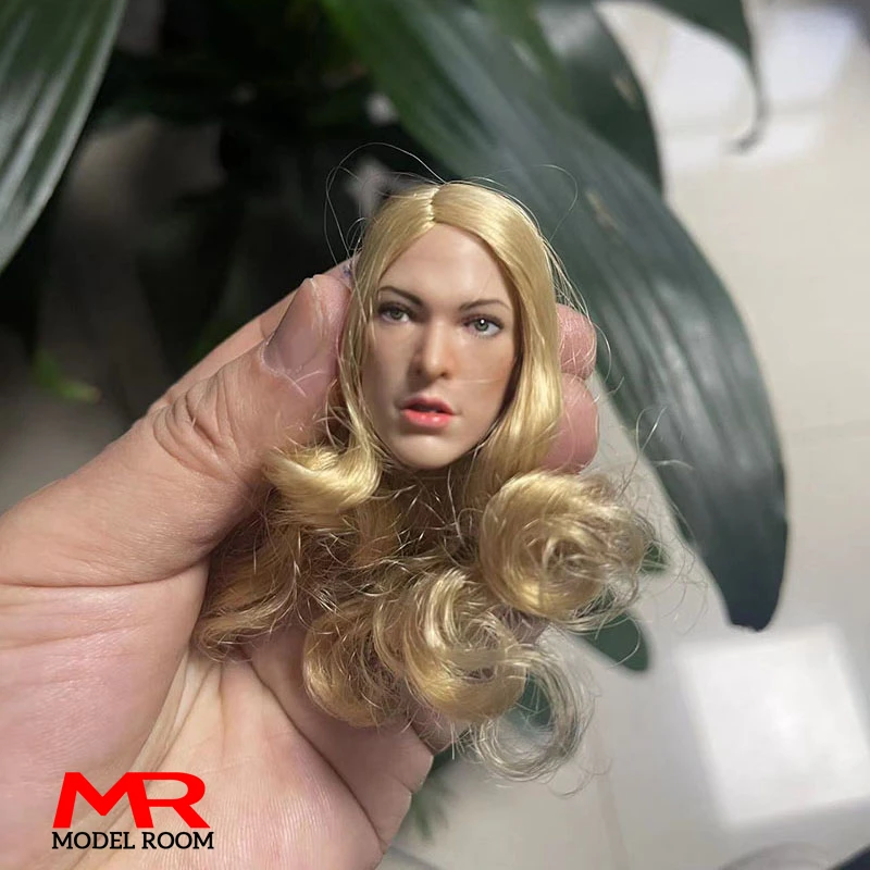 

In Stock 1/6 Alice Milla Jovovich Head Sculpt Golden Long Hair Female Head Carving Model Fit 12'' Soldier Action Figure Body