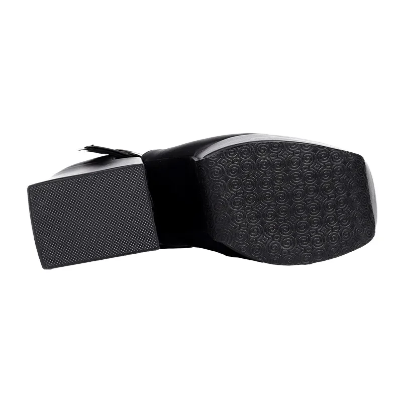 Сексуальные полые ботинки в стиле панк мотоциклетные с металлической пряжкой на