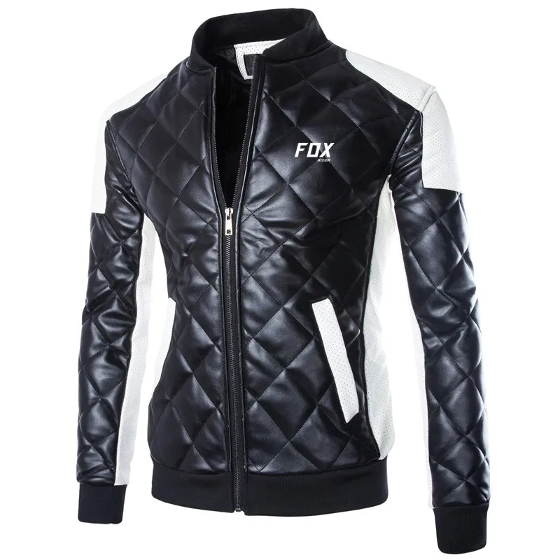 

2022 Winter High Street Patchwork Men Leather Jackets Casual Motorcycle Bike Outwear Men Plus Velvet Thick Coats Chaqueta Hombre
