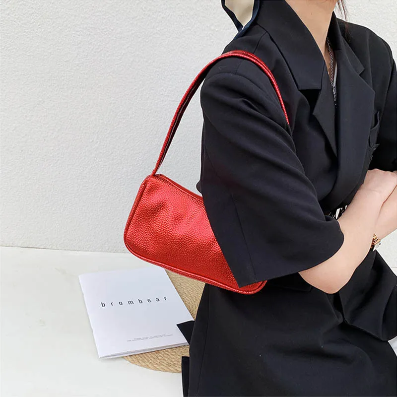

New Trend Designer Bags for Women Leather Handbag Fashion Underarm Shopping Bags Solid Color Women Shoulder Bag Luxury Clutch