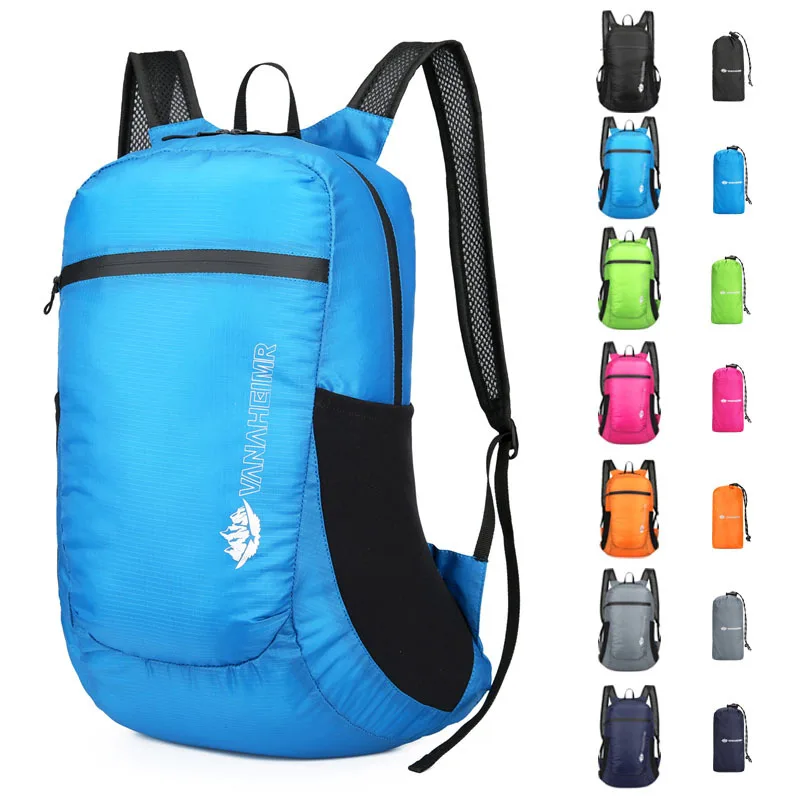 Lightweight Sports Bag Summer New Dazzling Color Folding Bag Large Capacity Shoulder Bag Outdoor Travel Backpack Backpack 