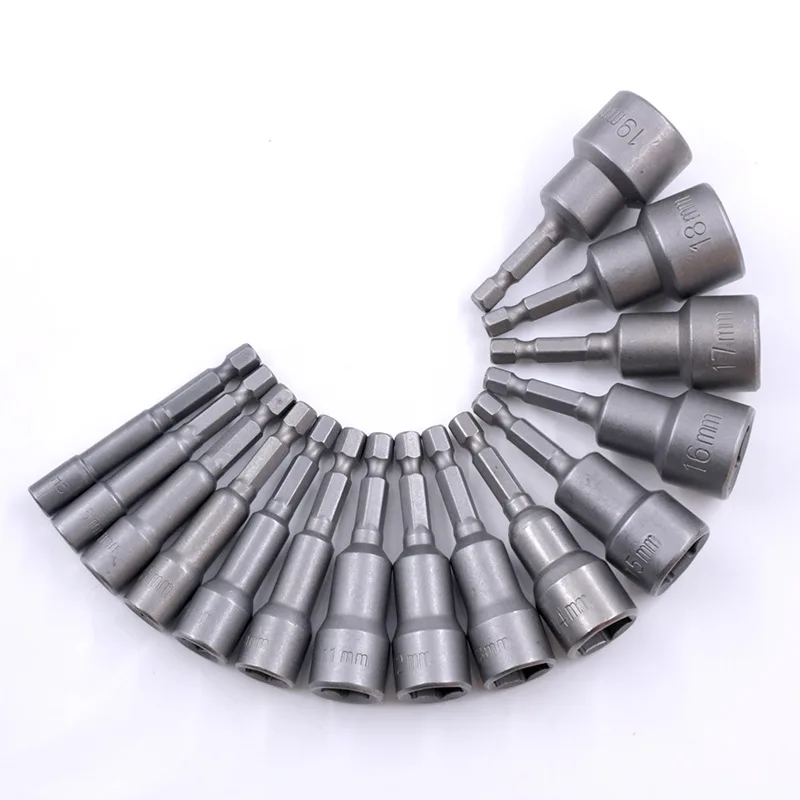 Адаптер бит 1 4 магнитный. Насадка для шуруповерта(головка по гайку) ф 13мм. Переходник с 17 на 24 хекс. Адаптер магнитный для бит, шестигранный 1шт. // matrix.