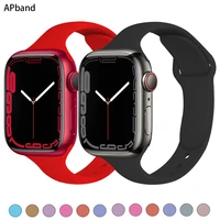 slim strap for apple watch band 40mm 44mm 45mm 41mm 38mm 42mm 44 mm soft silicone watchband bracelet iwatch series 3 4 5 se 6 7