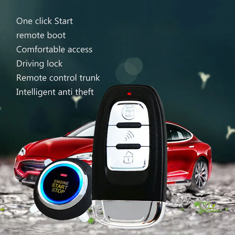 

Car Alarm SUV Keyless Entry Remote Engine Start Alarm System Push Button Remote Starter Stop Car Security Accessories