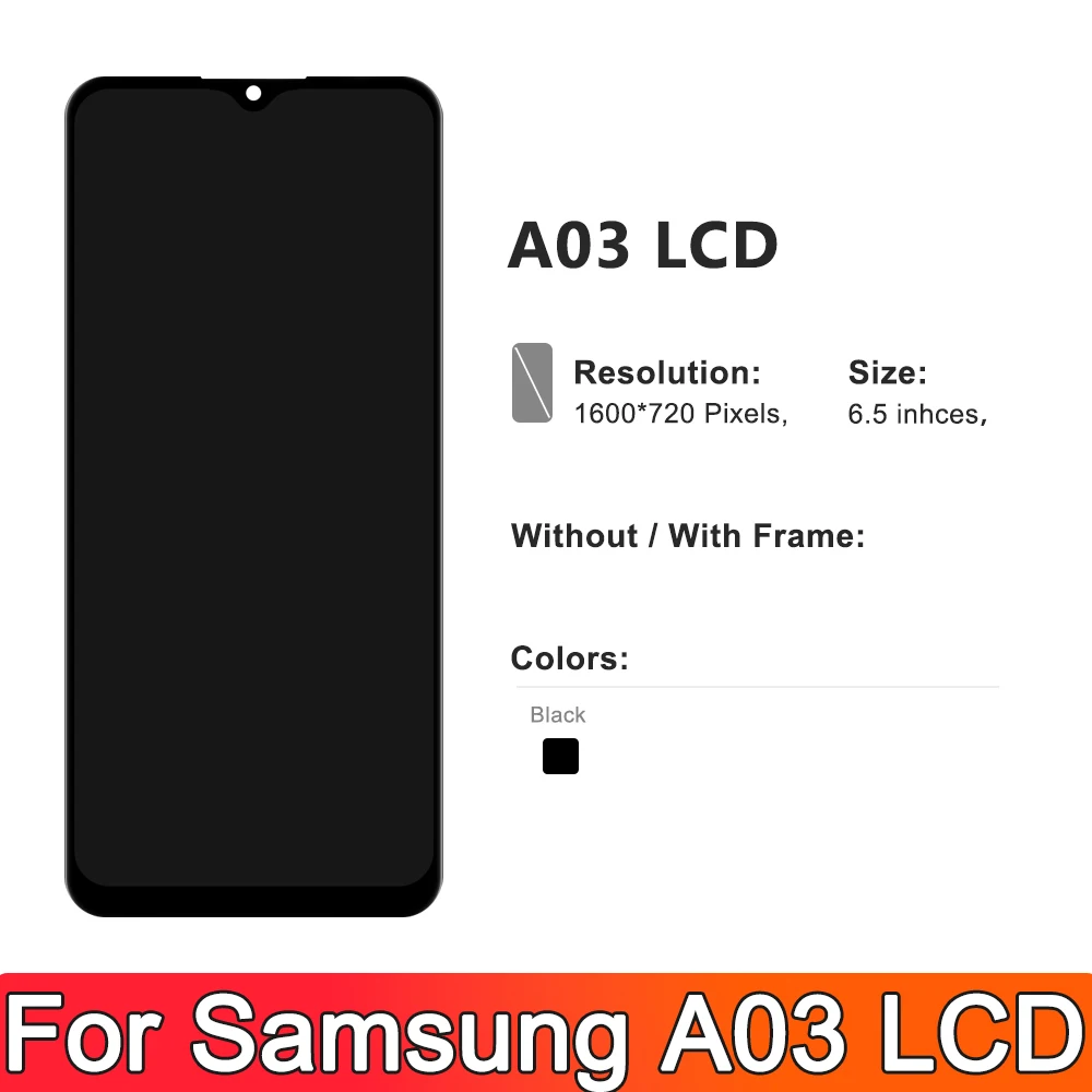 6 5 &quotдля Samsung A03 A035 ЖК-дисплей с сенсорным экраном и рамкой в сборе дигитайзером