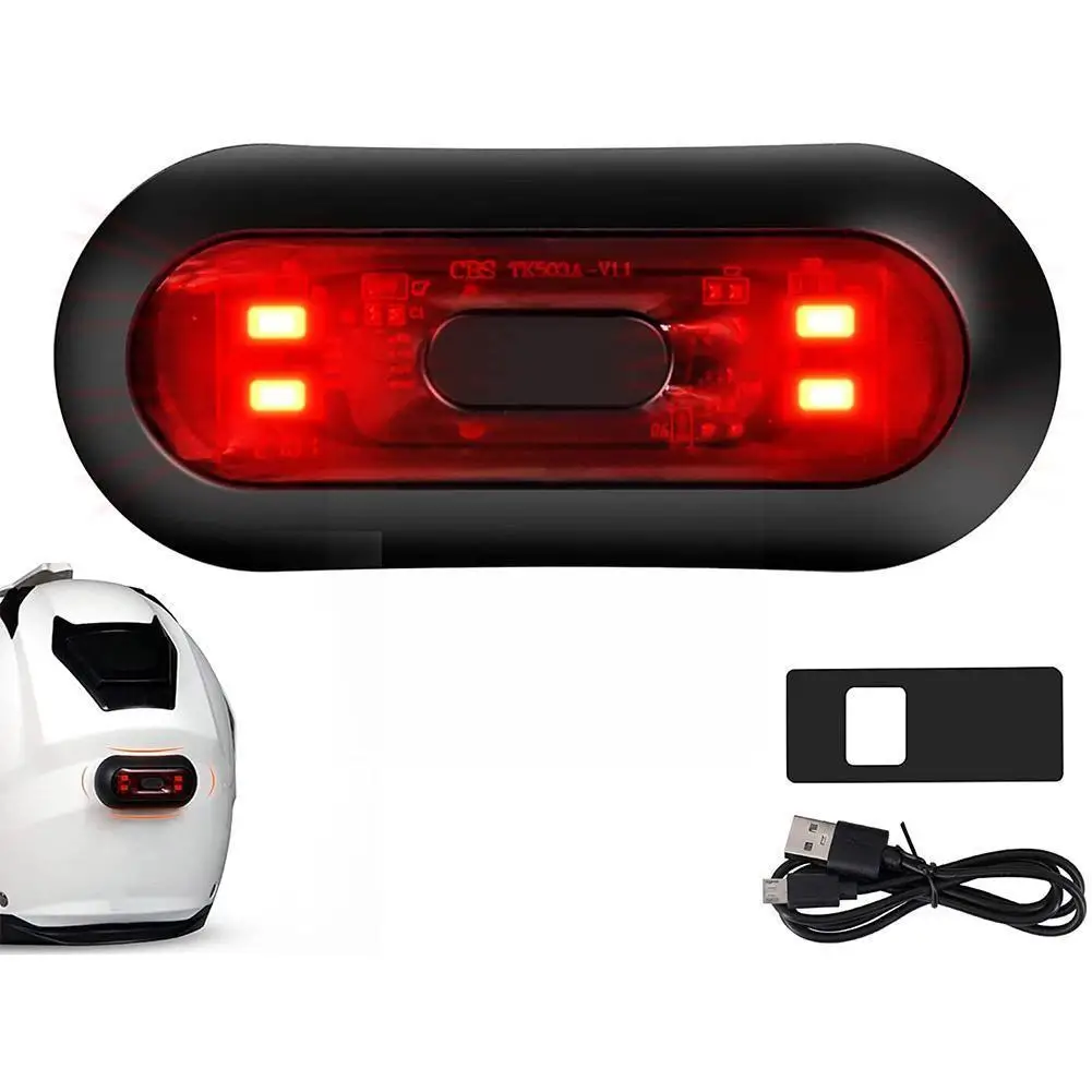 

Задний фонарь для мотоциклетного шлема с зарядкой от USB, 3 режима