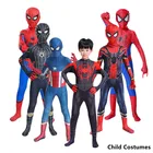 Детский костюм Веном Человека-паука, Детский костюм супергероя, черный костюм Человека-паука для косплея, костюмы на Хэллоуин и новый год для мальчиков