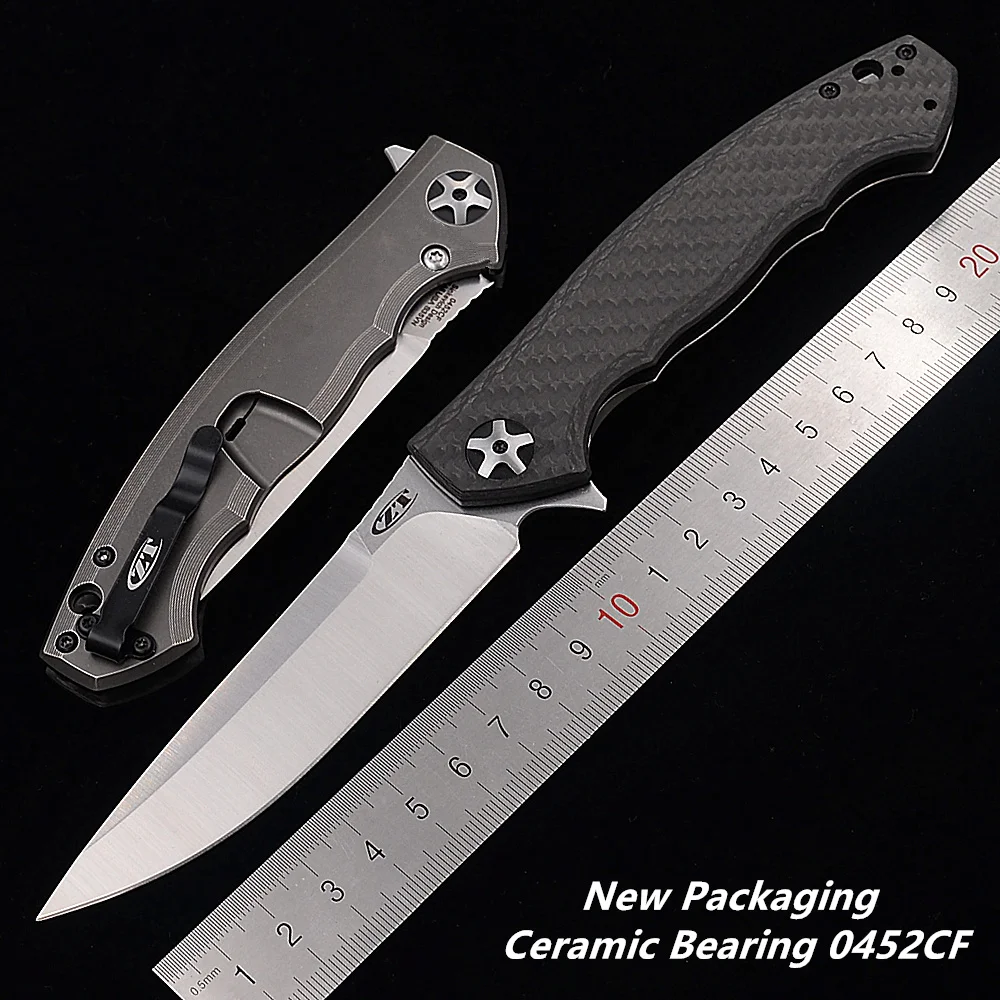 Сделано JUFULE 0452 0452CF керамический подшипник углеродное волокно титановый знак S35VN лезвие Флиппер уличный кемпинг охотничий инструмент складной нож