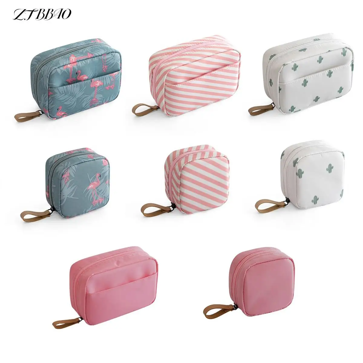 

Flamingo Solid Color Mini Cosmetic Bag Travel Toiletry Storage Bag Cactus Beauty Makeup Bag Cosmetic Bag Organizer Special Offer