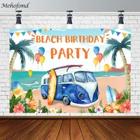 mehofond birthday backdrops summer surf beach seaside bus background for photography party decoration posters photocall banners