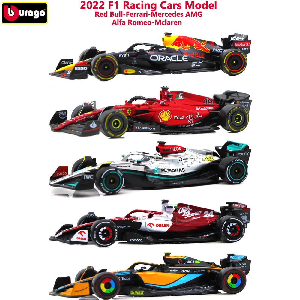 S Red Bull Rb18 Ferrari F1-75 Mercedes Amg W13 Racing Cars Toys  Alloy Vehicle Diecast Cars Models