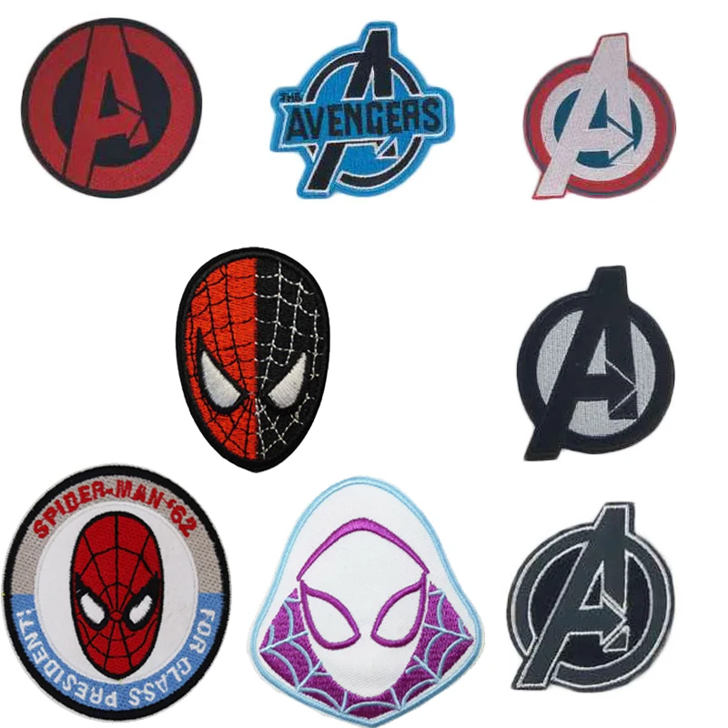 

Spiderman The Avengers Marvel Iron on patches super heroes Disney anime cartoon patch Decorat Apparel Sewing Fabric Embroidery
