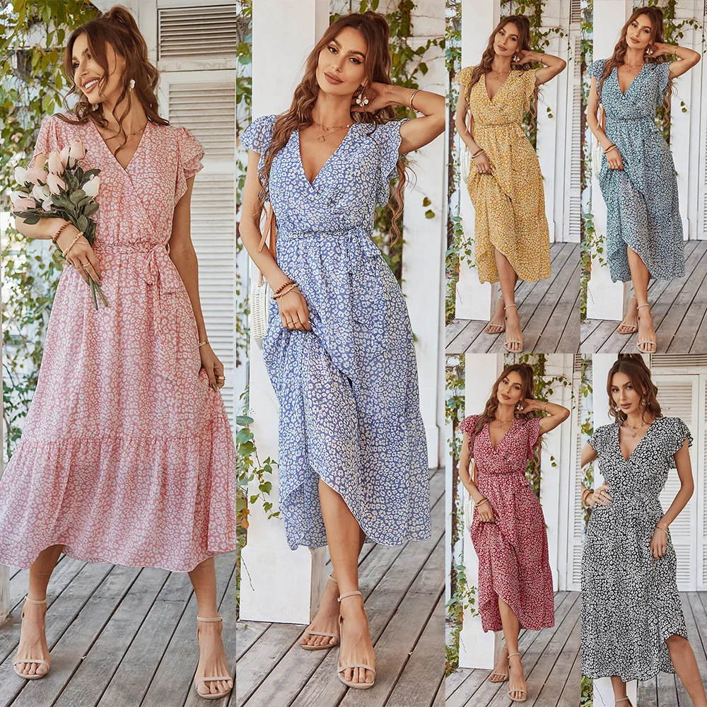 

Women's sexy elegant 2022 spring and summer printed casual holiday dress