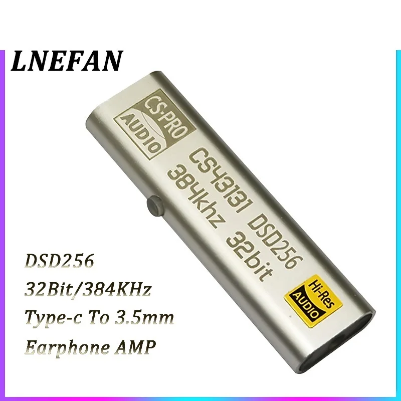 

nes DAC Headphone Amplifier CS43131 DSD256 Decoding USB External Sound Card 32Bit 384KHz Type-c To 3.5 MM Decoding Adapter