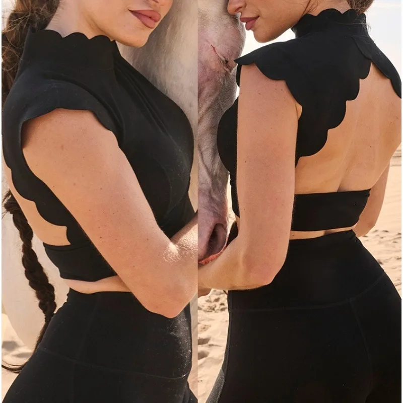 Майка с открытой спиной облегающая удобная дышащая верхняя одежда бюстгальтер