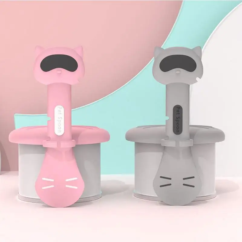 

Silicone Dog Cat Canned Lid Sealer Cover Cat Shape Reusable Fresh-keeping 2-in-1 Pet Food Can Cover With Multifunctional Spoon