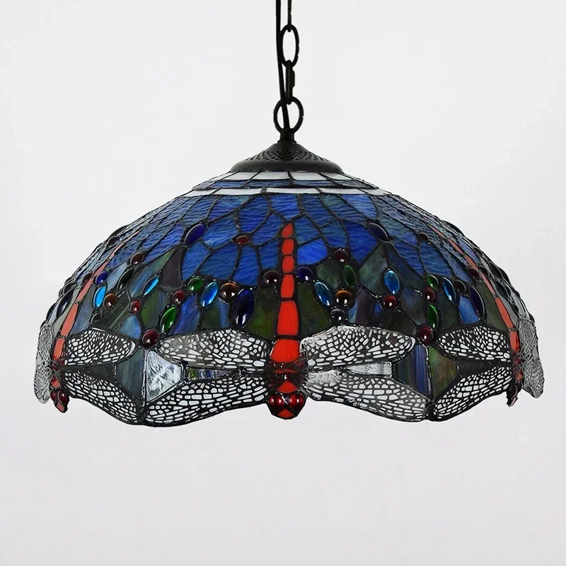 40 см европейская синяя средиземноморская стрекоза ретро креативный витраж