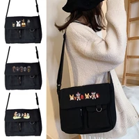2022 women fashion shoulder crossbody bag shopping pouch organizer youth casual wild canvas messenger bags cartoon print handbag