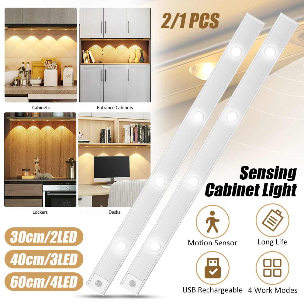 

LITOM Smart Motion Sensor LED Night Light Lamp Wireless Dimming USB Charging Night Lamps Bedroom Cabinet Kitchen Lighting