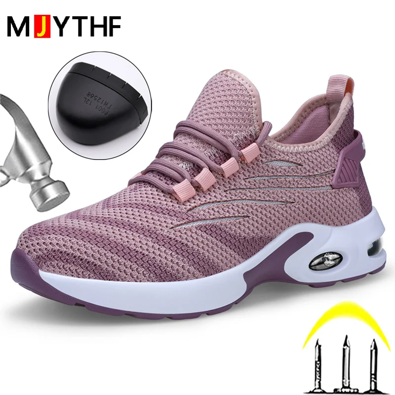 

Легкая защитная обувь для женщин и мужчин, защитная обувь с воздушной подушкой, рабочая спортивная обувь, непробиваемая Повседневная защитная обувь