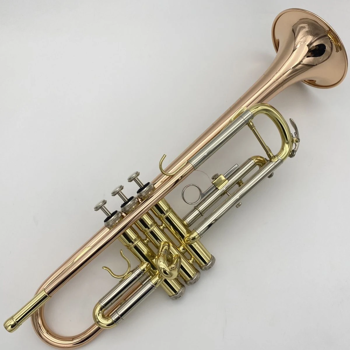 

High-quality b-flat trumpet three-way instrument phosphor bronze white copper gold-plated beginner playing professional trumpet