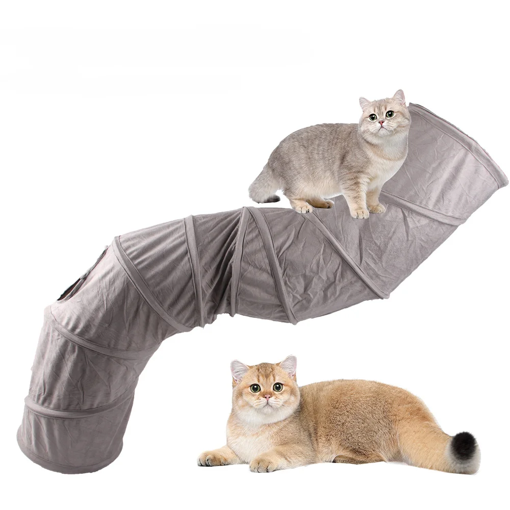 

Cat Tunnel Foldable Toy for Cats Suede Kitten Play Games Tunnel Tube Indoor Interactive Toys Fun Playing Cat Tente Chat