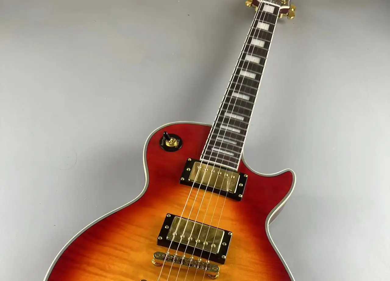 Customized electric guitar sunrise sunflower Caston gold accessories quick shipping