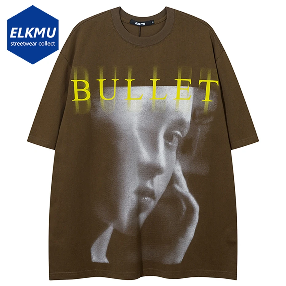 

Футболка мужская оверсайз с графическим принтом, Повседневная модная уличная рубашка свободного покроя в стиле Харадзюку, хлопковый топ в ...