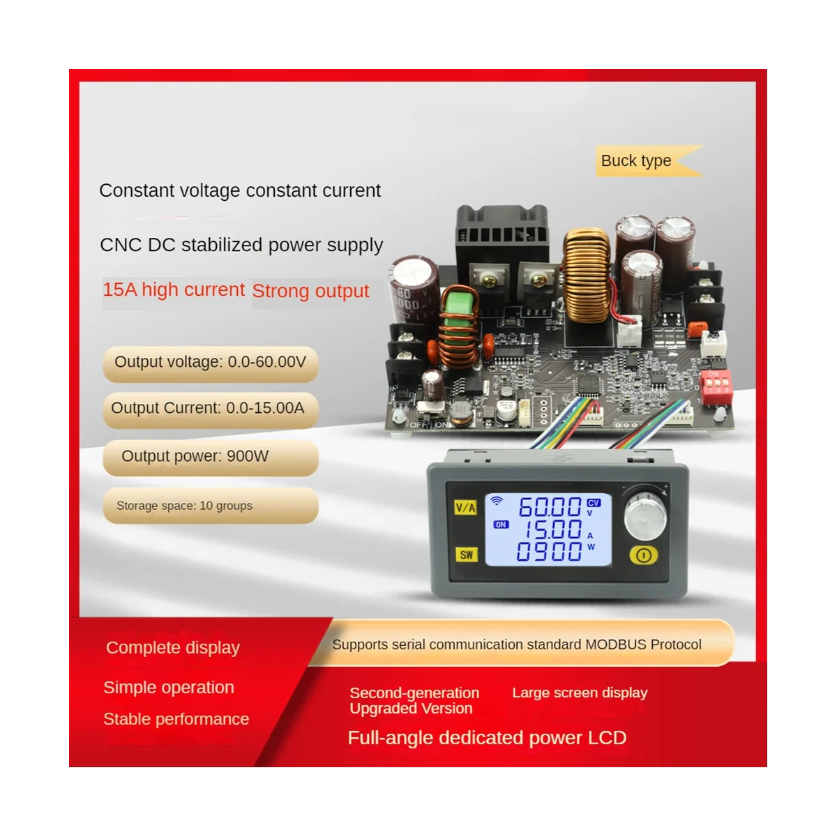 XY6015L 0-60V 15A 900W DC понижающий преобразователь CC CV регулируемый лабораторный