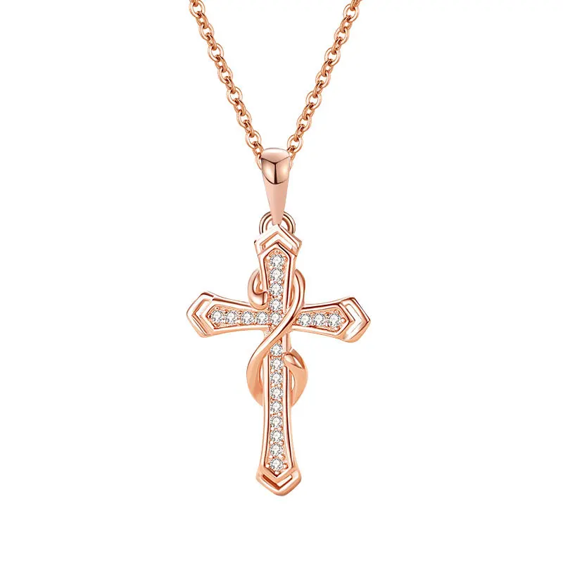 Купи 925 Sterling Silver Cross Necklace for Women Men 5A CZ Infinity Pendant Necklaces for Teen Girls Gifts for Christmas Birthday за 961 рублей в магазине AliExpress