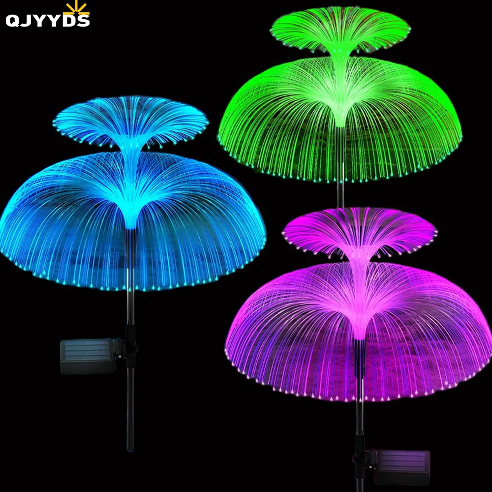 

2pcs Solar Jellyfish Lights 7 Color Solar Garden Light Outdoor Waterproof LED Lawn Light for Courtyard Party Decor Flowers Lamp
