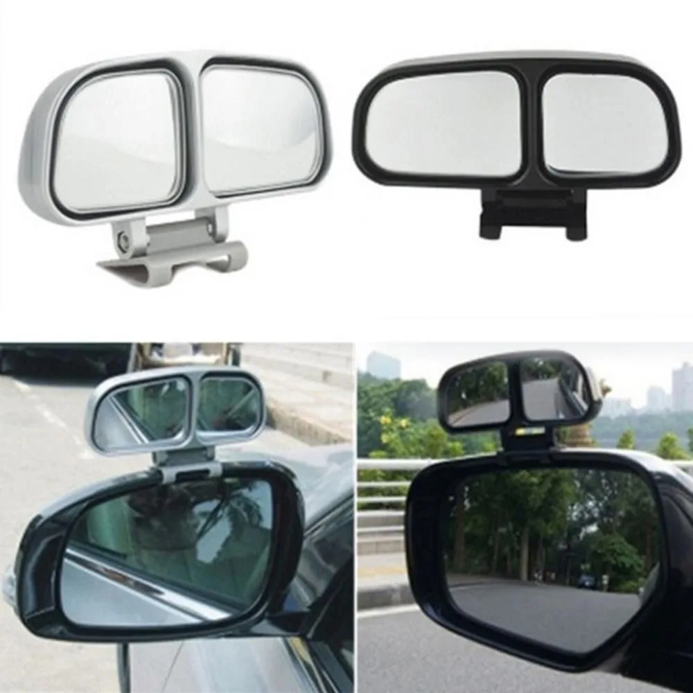 

Автомобильное зеркало заднего вида с углом обзора 360 градусов, новое регулируемое двойное зеркало для слепых зон, широкоугольные безопасные аксессуары для автомобиля