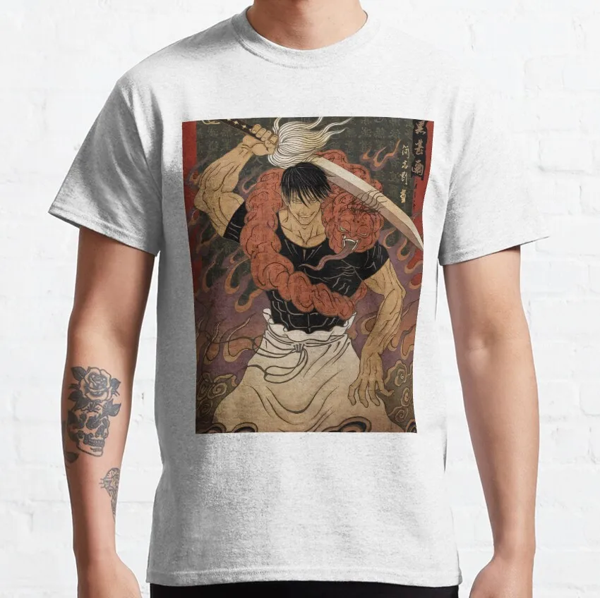 Футболка Zenin Toji Touji Fushiguro манга графическое мужская одежда из 100% хлопка с рисунком