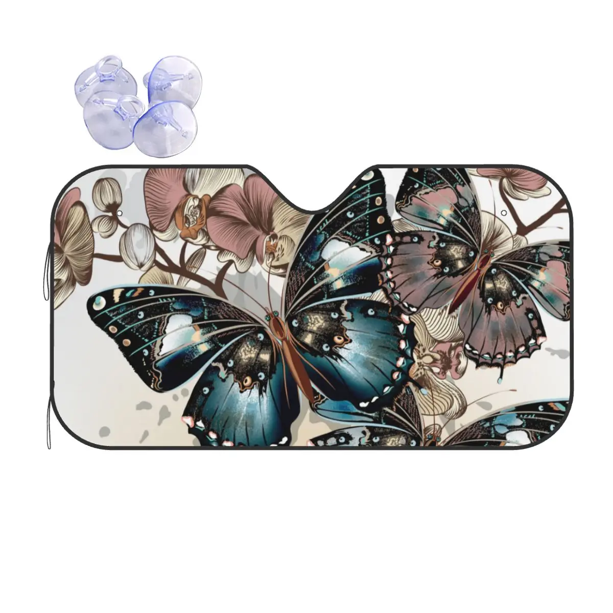 

Butterfly Art Novelty Windshield Sunshade 76x140cm Chinoiserie Chinese Style Foils Sun Visor Solar Protect