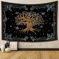 tree of life butterfly flower tapestry wall hanging hippie trippy bohemian tapestry art for bedroom living room dorm home decor