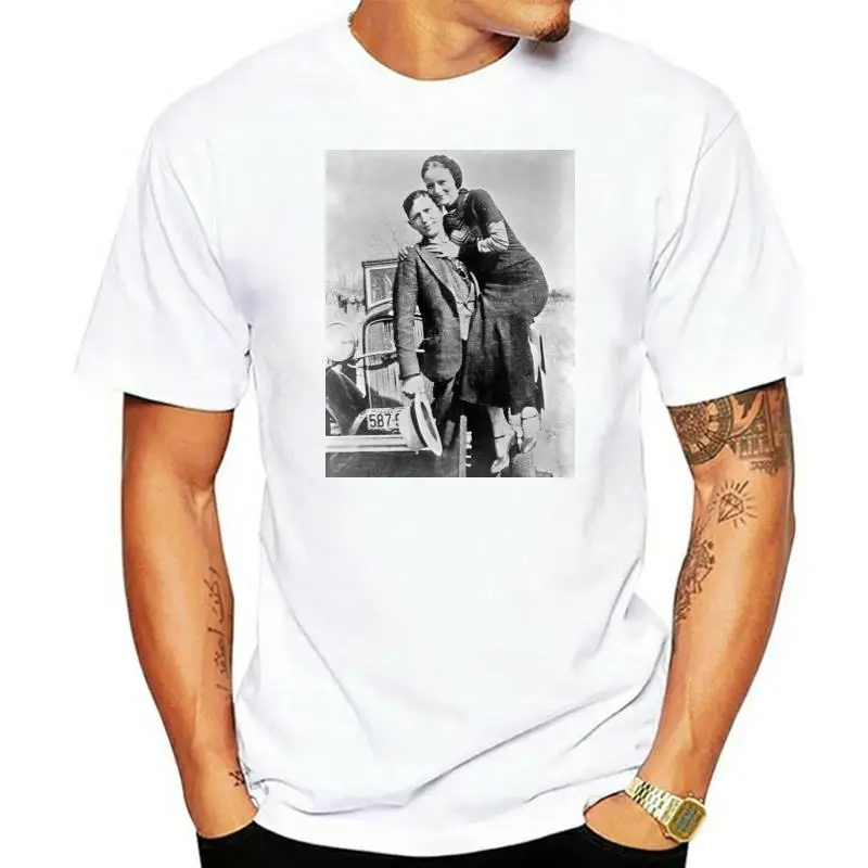 

2017 Newest Men's Cool Bonnie And Clyde 3D Printed Men's 100% Cotton Tee Tops High Quality Short Sleeve Tee