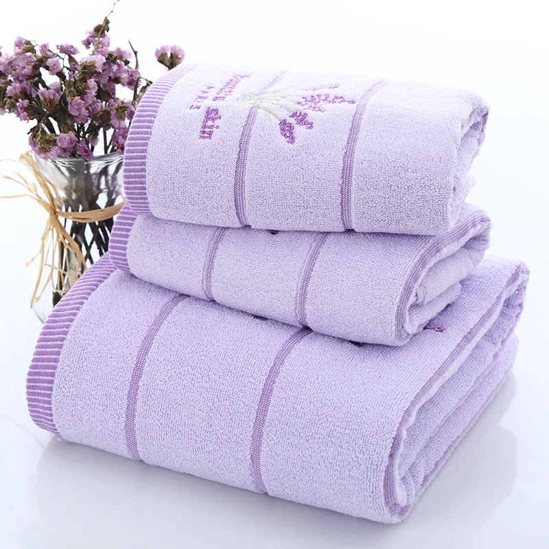 

Роскошный набор полотенец из белой лавандовой ткани, 1 шт. банные полотенца для взрослых/детей, 2 шт. полотенце для лица для ванной комнаты, фиолетовый Рождественский подарок