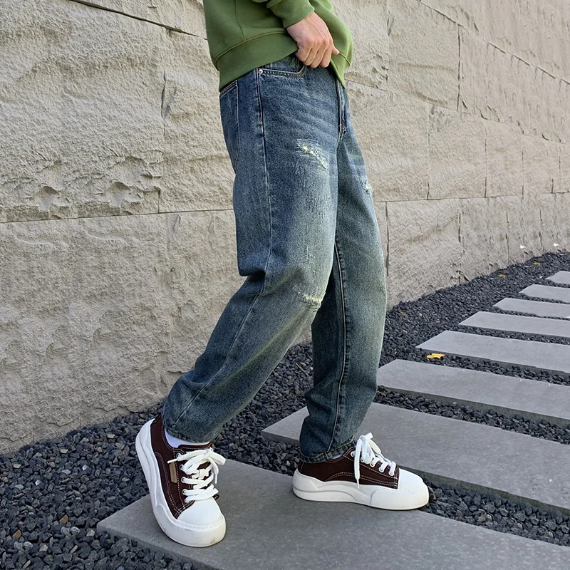 Новинка осени 2024 повседневные свободные мужские джинсы в американском стиле